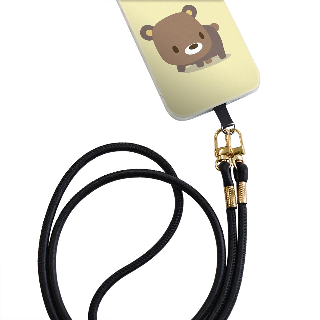 Xperia Ace SO-02L エクスペリア エース so02l 専用 ショルダーケース ソフトケース スマホカバー 落下防止 スマホケース 斜めかけ 縄掛けケース 耐衝撃 tpu 007851 熊　くま　イラスト　キャラクター