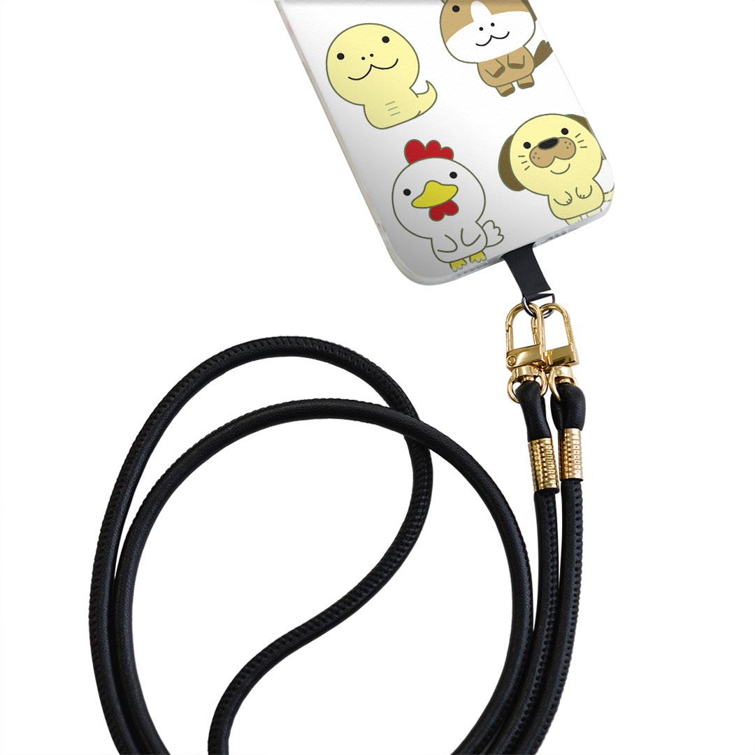 iPhone14pro 6.1インチ 専用 各キャリア iPhone14 Pro プロ 共通対応 ショルダーケース ソフトケース スマホカバー 落下防止 スマホケース 斜めかけ 縄掛けケース 耐衝撃 tpu 007920 イラスト　動物　干支　キャラクター