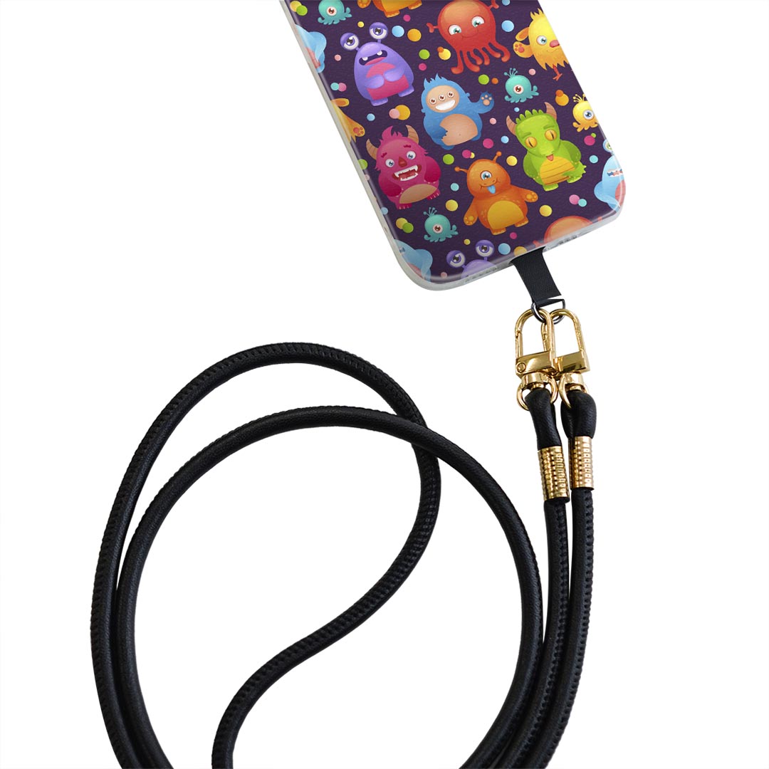 iPhone14pro 6.1インチ 専用 各キャリア iPhone14 Pro プロ 共通対応 ショルダーケース ソフトケース スマホカバー 落下防止 スマホケース 斜めかけ 縄掛けケース 耐衝撃 tpu 008664 モンスター　カラフル　キャラクター