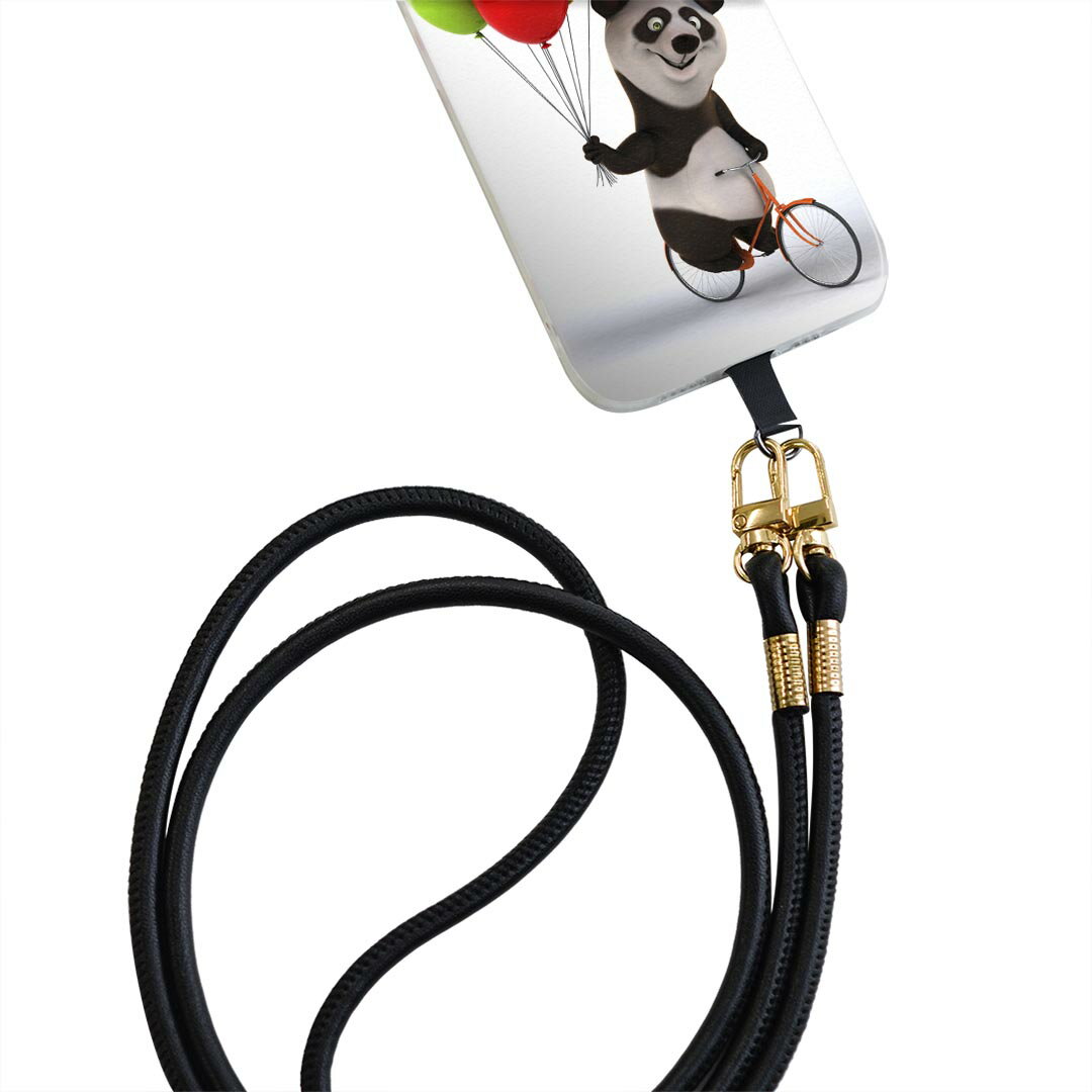 Galaxy A20 SC-02M ギャラクシー sc02m 専用 ショルダーケース ソフトケース スマホカバー 落下防止 スマホケース 斜めかけ 縄掛けケース 耐衝撃 tpu 008702 パンダ　風船　カラフル　キャラクター