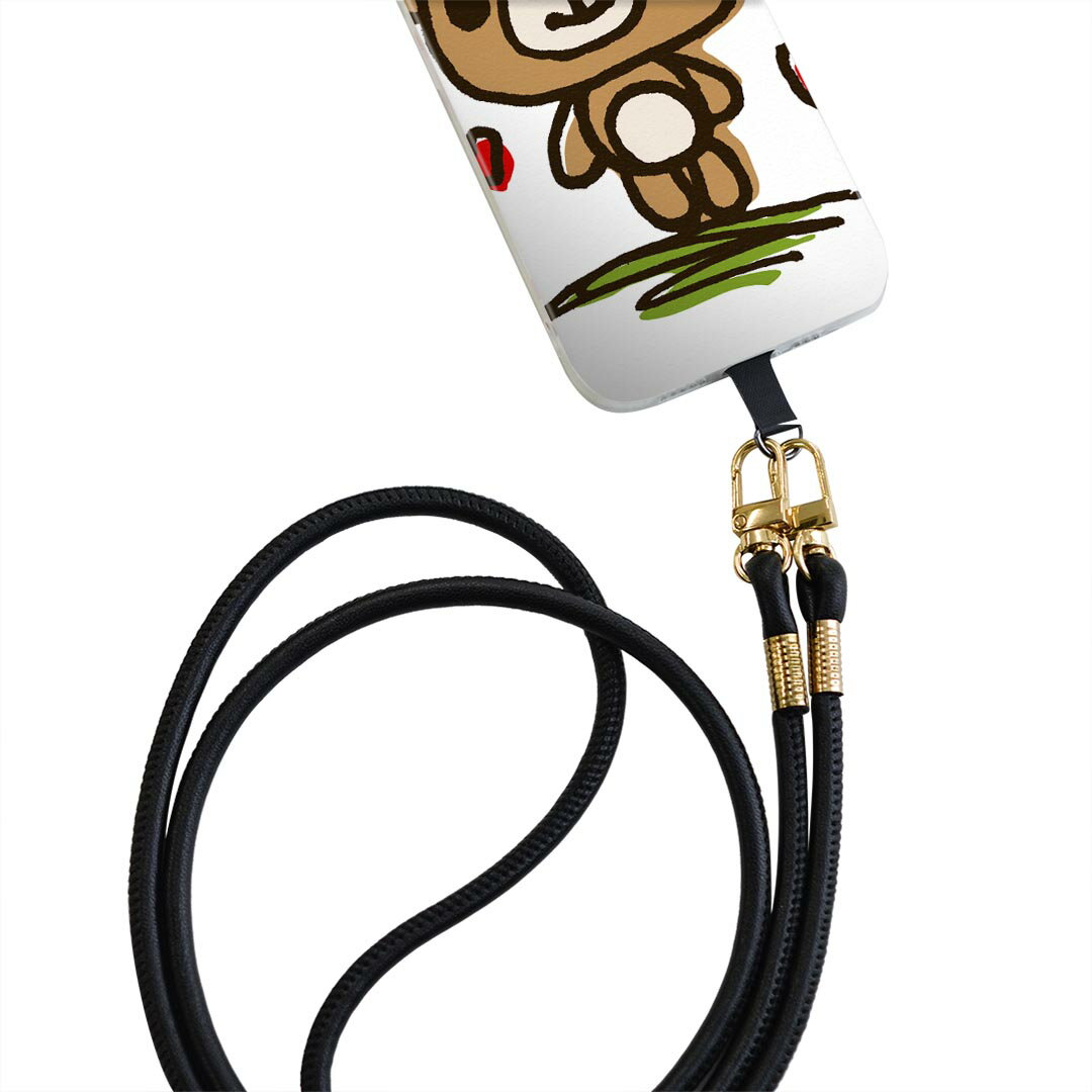 iPhone14pro 6.1インチ 専用 各キャリア iPhone14 Pro プロ 共通対応 ショルダーケース ソフトケース スマホカバー 落下防止 スマホケース 斜めかけ 縄掛けケース 耐衝撃 tpu 009215 キャラクター　動物　くま