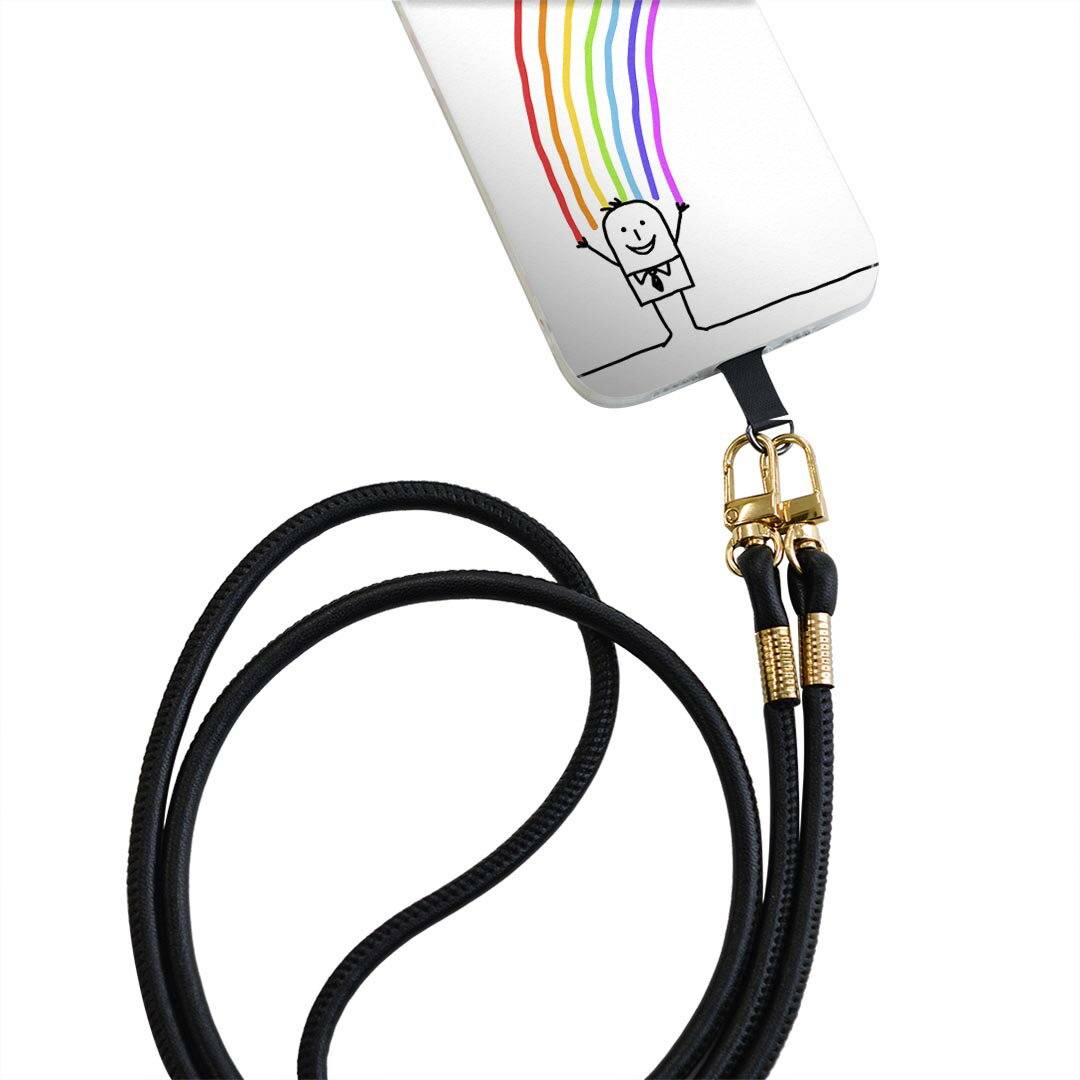 iPhone11Pro 5.8インチ iphone11 pro 専用 ショルダーケース ソフトケース スマホカバー 落下防止 スマホケース 斜めかけ 縄掛けケース 耐衝撃 tpu 009233 キャラクター　カラフル　虹