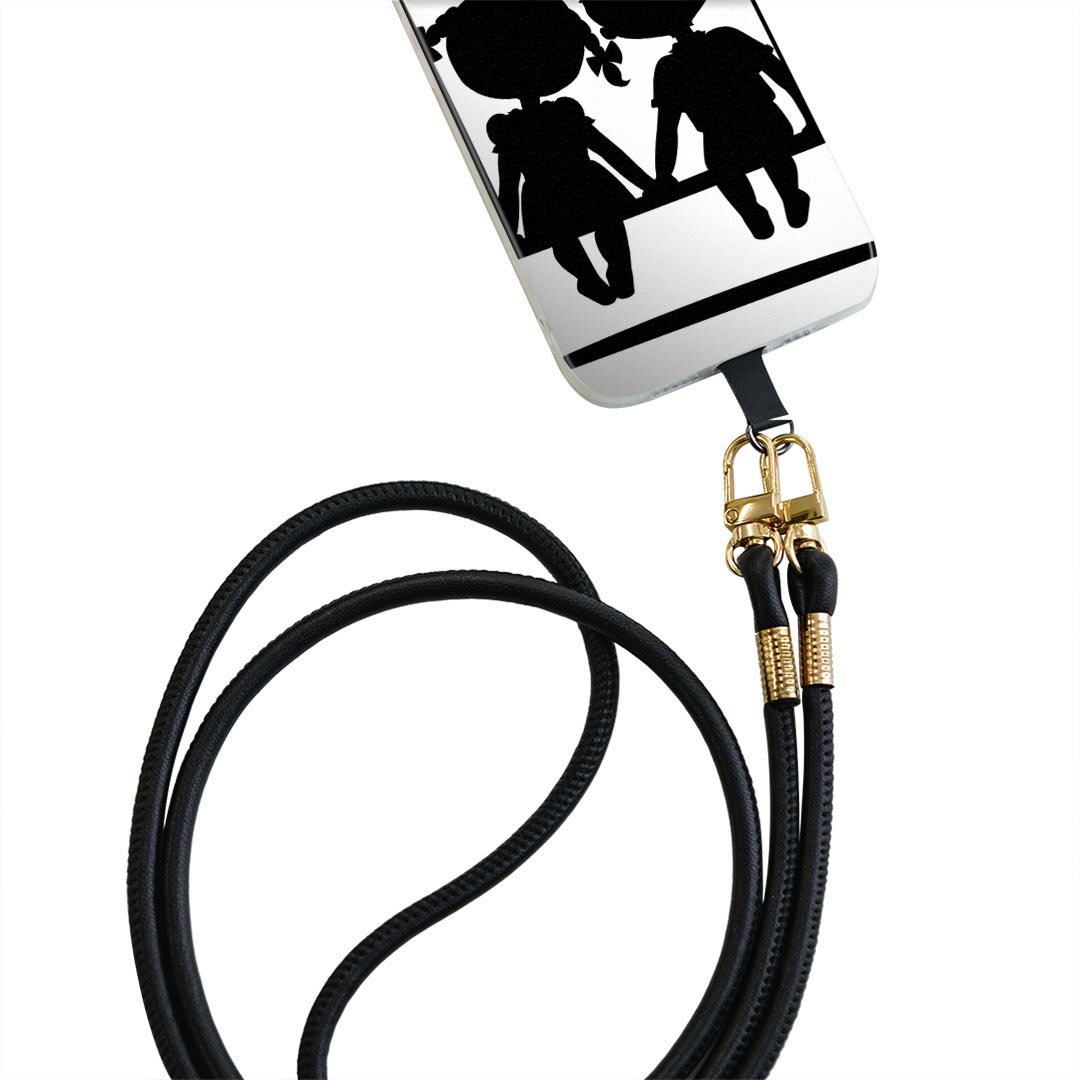 iPhone14pro 6.1インチ 専用 各キャリア iPhone14 Pro プロ 共通対応 ショルダーケース ソフトケース スマホカバー 落下防止 スマホケース 斜めかけ 縄掛けケース 耐衝撃 tpu 009335 ハート　白　黒　キャラクター