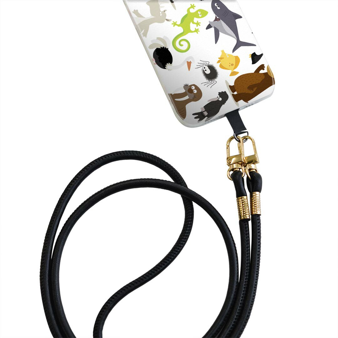 iPhone11Pro 5.8インチ iphone11 pro 専用 ショルダーケース ソフトケース スマホカバー 落下防止 スマホケース 斜めかけ 縄掛けケース 耐衝撃 tpu 009399 動物　キャラクター