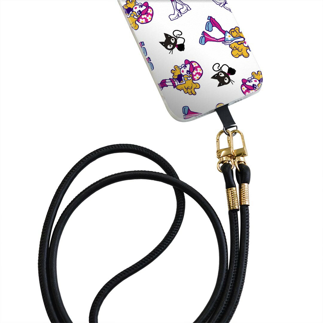 Galaxy A20 SC-02M ギャラクシー sc02m 専用 ショルダーケース ソフトケース スマホカバー 落下防止 スマホケース 斜めかけ 縄掛けケース 耐衝撃 tpu 009522 人物　キャラクター　猫