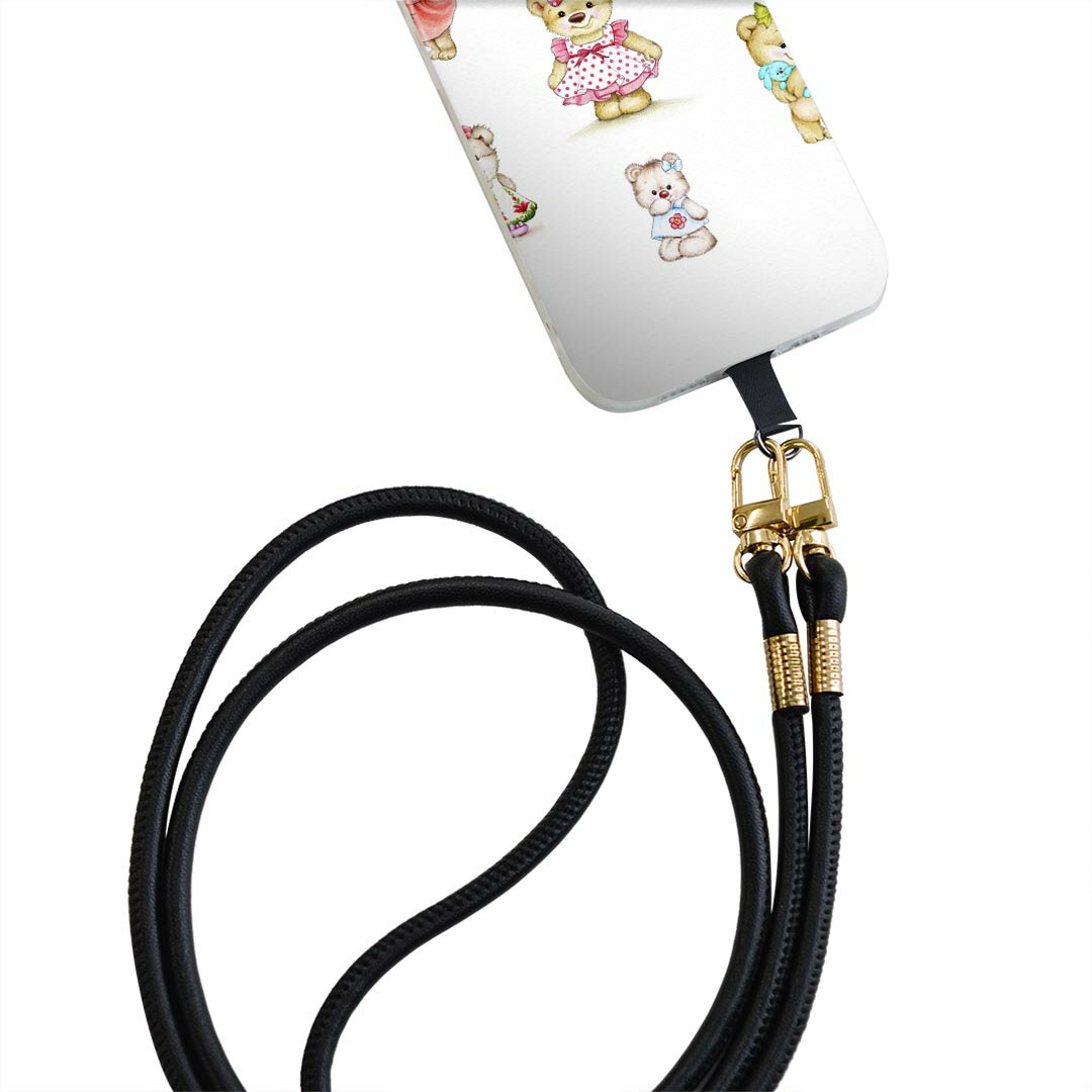 iPhone11Pro 5.8インチ iphone11 pro 専用 ショルダーケース ソフトケース スマホカバー 落下防止 スマホケース 斜めかけ 縄掛けケース 耐衝撃 tpu 009649 動物　熊　キャラクター