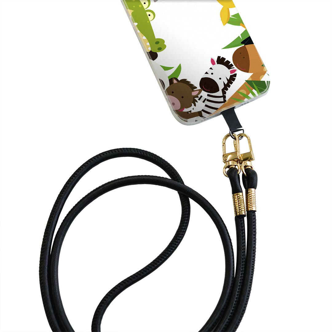 iPhone11Pro 5.8インチ iphone11 pro 専用 ショルダーケース ソフトケース スマホカバー 落下防止 スマホケース 斜めかけ 縄掛けケース 耐衝撃 tpu 009781 動物　サファリ　キャラクター