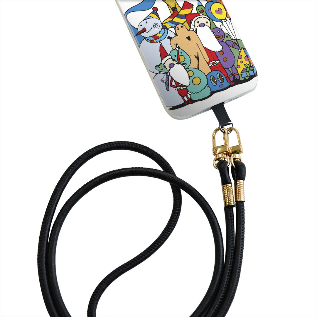 Xperia Ace SO-02L エクスペリア エース so02l 専用 ショルダーケース ソフトケース スマホカバー 落下防止 スマホケース 斜めかけ 縄掛けケース 耐衝撃 tpu 009977 クリスマス　サンタ　キャラクター