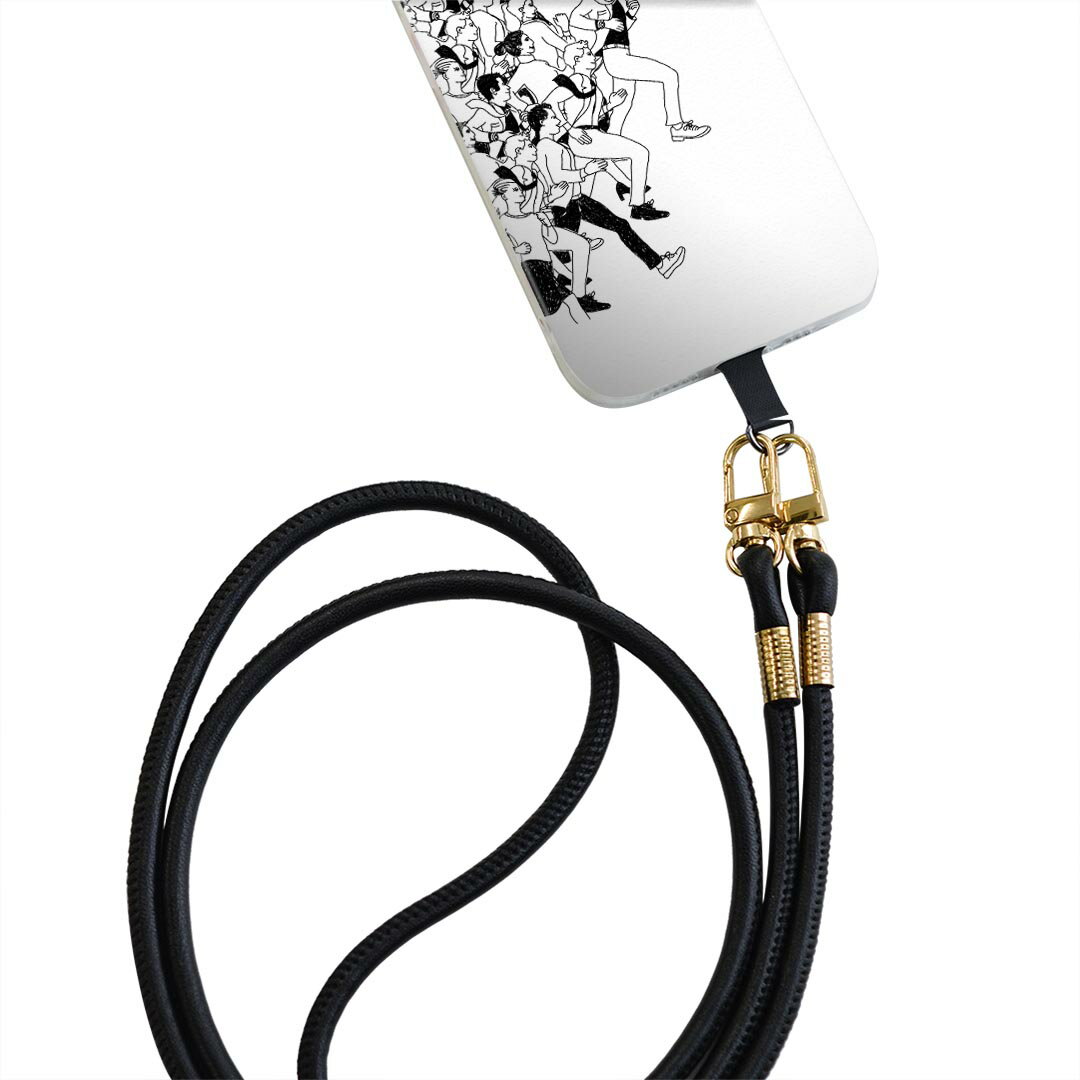 iPhone14pro 6.1インチ 専用 各キャリア iPhone14 Pro プロ 共通対応 ショルダーケース ソフトケース スマホカバー 落下防止 スマホケース 斜めかけ 縄掛けケース 耐衝撃 tpu 010933 人物　イラスト　キャラクター