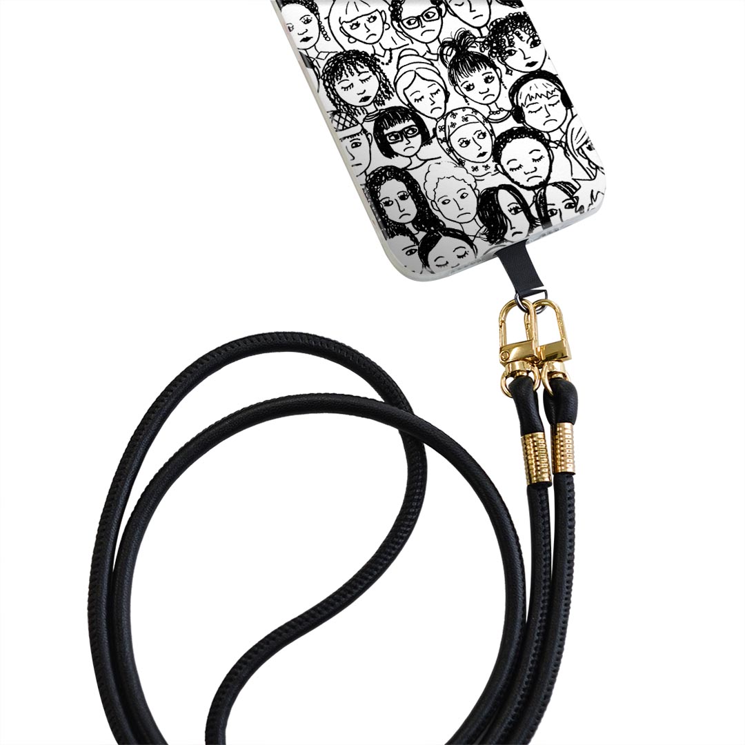 Galaxy A20 SC-02M ギャラクシー sc02m 専用 ショルダーケース ソフトケース スマホカバー 落下防止 スマホケース 斜めかけ 縄掛けケース 耐衝撃 tpu 011254 キャラクター　白　黒