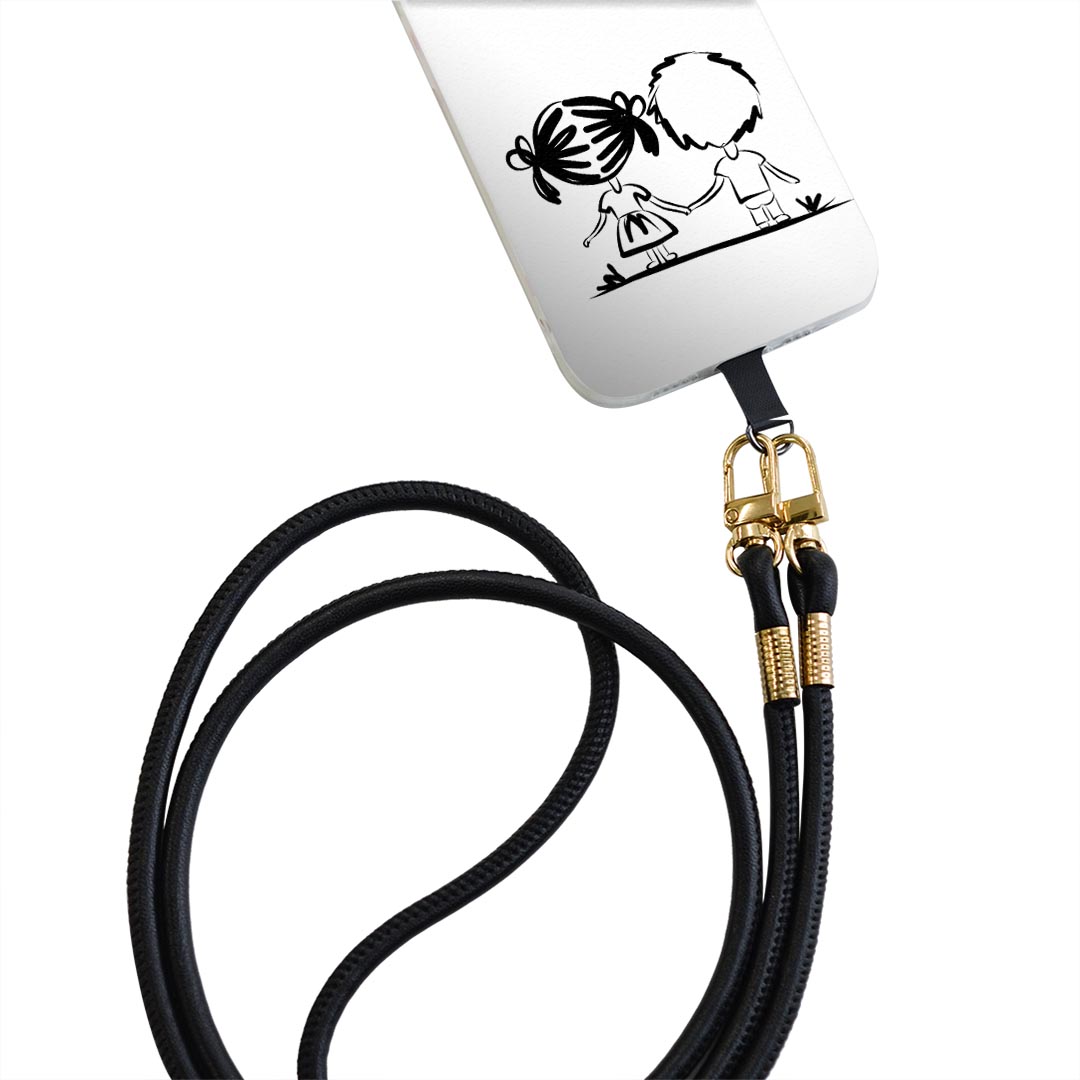 Galaxy A20 SC-02M ギャラクシー sc02m 専用 ショルダーケース ソフトケース スマホカバー 落下防止 スマホケース 斜めかけ 縄掛けケース 耐衝撃 tpu 011358 カップル　キャラクター　モノクロ