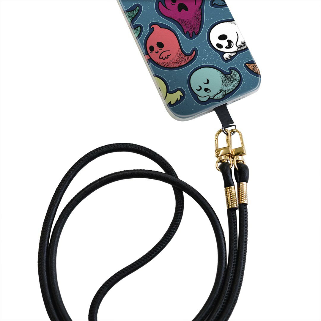 Galaxy A20 SC-02M ギャラクシー sc02m 専用 ショルダーケース ソフトケース スマホカバー 落下防止 スマホケース 斜めかけ 縄掛けケース 耐衝撃 tpu 011692 おばけ　キャラクター　ゴースト