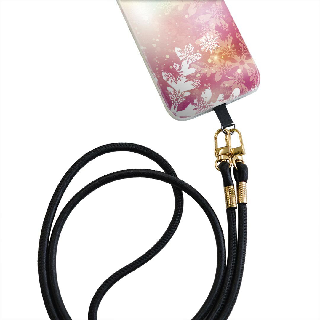 Xperia Ace SO-02L エクスペリア エース so02l 専用 ショルダーケース ソフトケース スマホカバー 落下防止 スマホケース 斜めかけ 縄掛けケース 耐衝撃 tpu 012411 雪　結晶　綺麗(2.0)