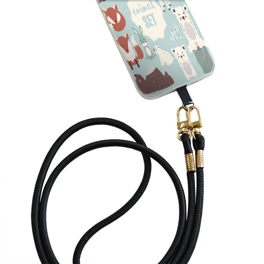 Xperia Ace SO-02L エクスペリア エース so02l 専用 ショルダーケース ソフトケース スマホカバー 落下防止 スマホケース 斜めかけ 縄掛けケース 耐衝撃 tpu 014596 動物　アニマル　キャラクター