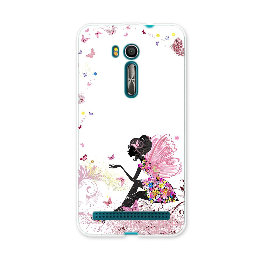 ZenFone Go ZB551KL ASUS zb551kl simfree SIMフリー スマホ カバー スマホケース スマホカバー PC ハードケース 妖精　蝶々　花 クール ラブリー 001181