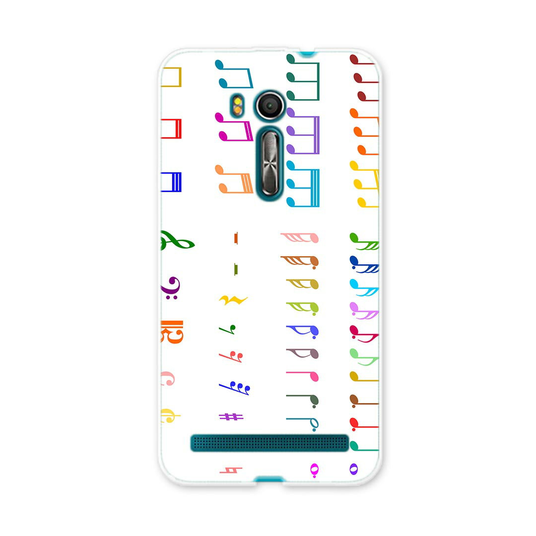 ZenFone Go ZB551KL ASUS zb551kl simfree SIMフリー スマホ カバー スマホケース スマホカバー PC ハードケース 音楽 音符 カラフル 009733