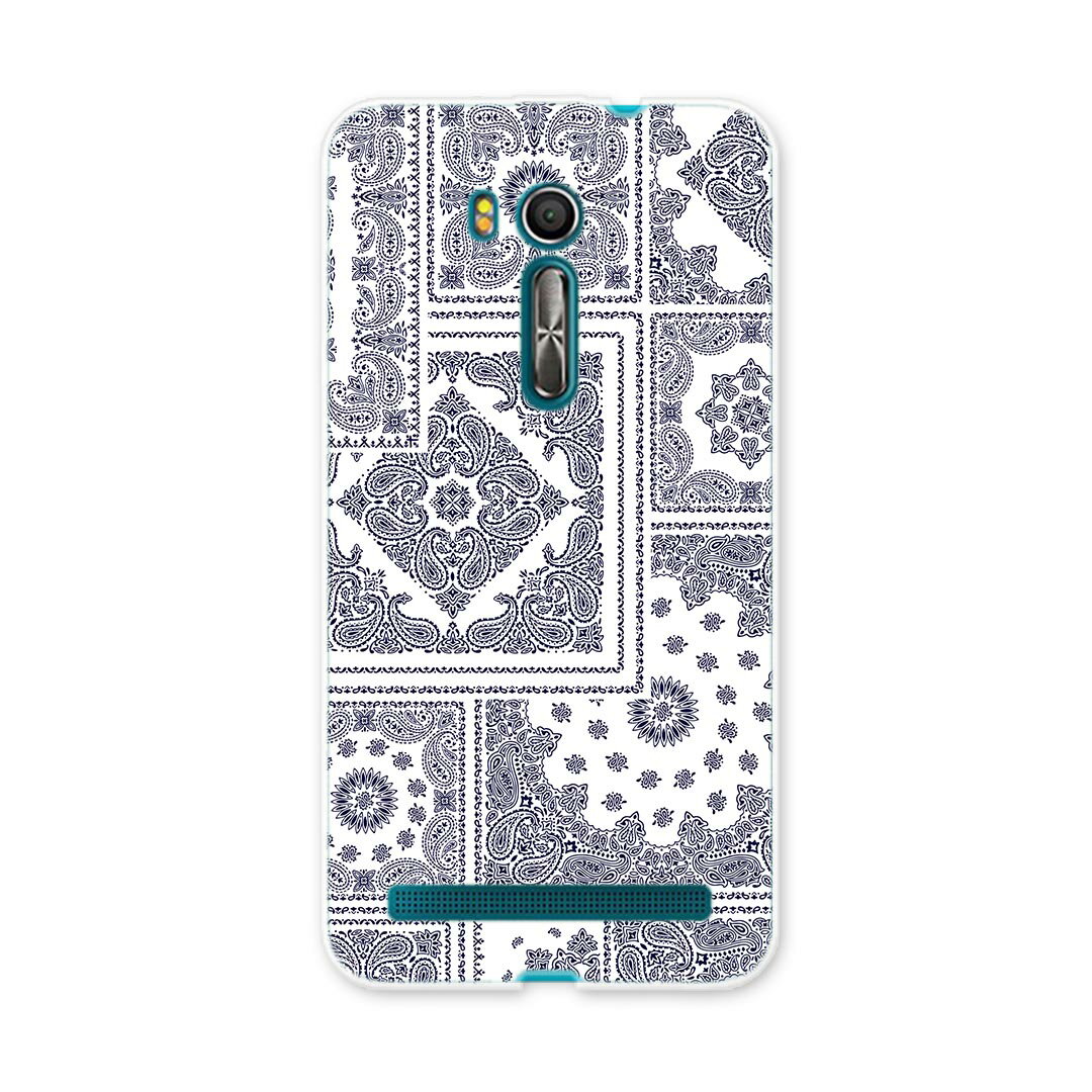 ZenFone Go ZB551KL ASUS zb551kl simfree SIMフリー スマホ カバー スマホケース スマホカバー PC ハードケース ペイズリー　模様　青 011784