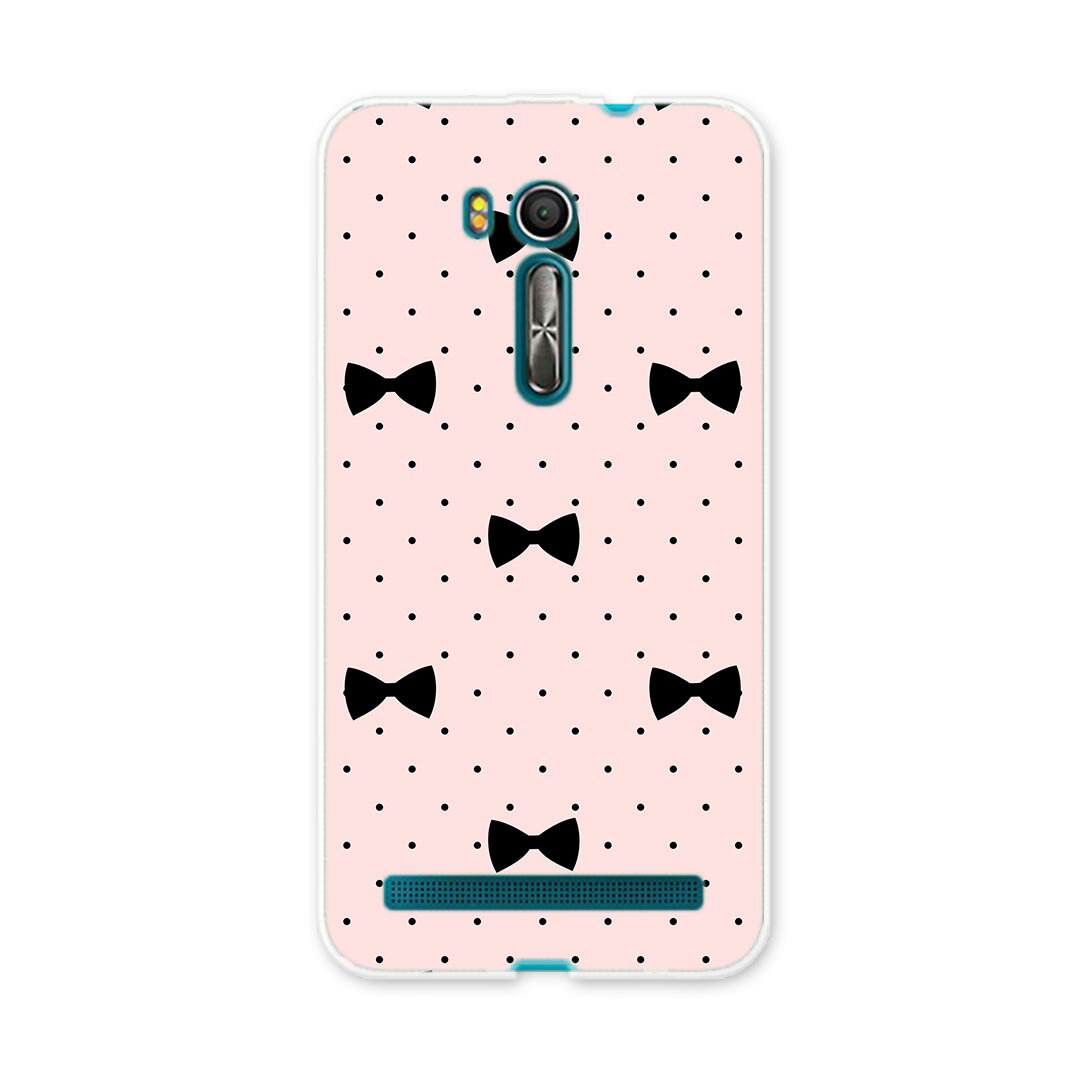 ZenFone Go ZB551KL ASUS zb551kl simfree SIMフリー スマホ カバー スマホケース スマホカバー PC ハードケース ピンク　ドット　リボン 012525