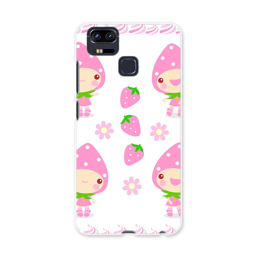 ZE553KL ZenFone Zoom S ze553kl simfree SIMフリー カバー スマホケース スマホカバー PC ハードケース 苺 キャラクター ピンク ラブリー 005101