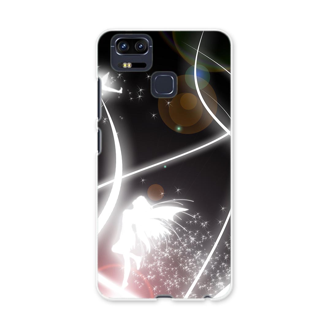 ZE553KL ZenFone Zoom S ze553kl simfree SIMフリー カバー スマホケース スマホカバー PC ハードケース 妖精　黒　ブラック クール 006945