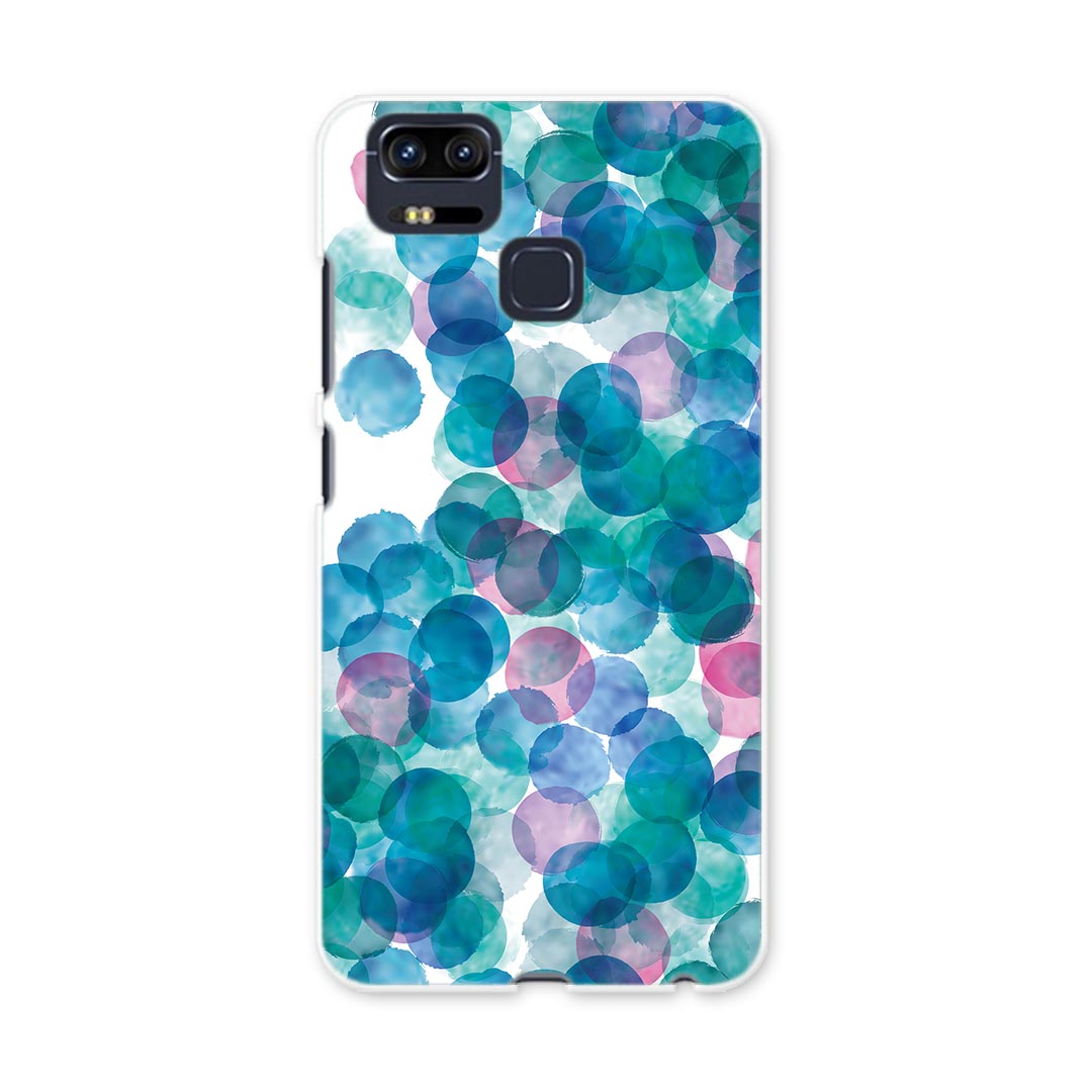 ZE553KL ZenFone Zoom S ze553kl simfree SIMフリー カバー スマホケース スマホカバー PC ハードケース 青　ブルー　模様　丸 クール チェック・ボーダー 008584