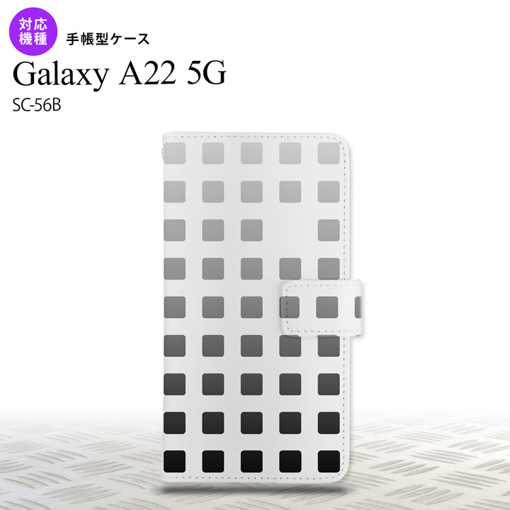 SC-56B Galaxy A22 手帳型スマホケース カバー スクエア ドット 黒 nk-004s-a22-dr1365