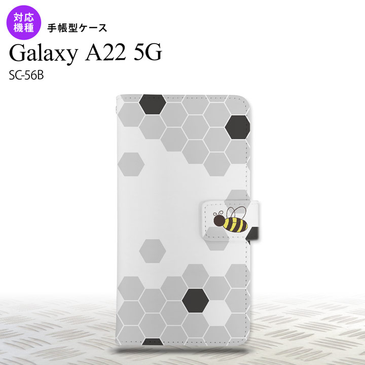 SC-56B Galaxy A22 手帳型スマホケース カバー ハニー クリア 黒 nk-004s-a22-dr1690