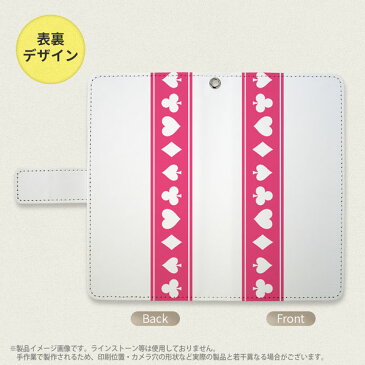 Galaxy S9+ SC-03K SCV39 手帳型 スマホケース ギャラクシー トランプ(帯) ピンク×白【ギャラクシー S9プラス,Galaxy,S9+,SC-03K,SCV39,docomo,ドコモ,メール便 送料無料】