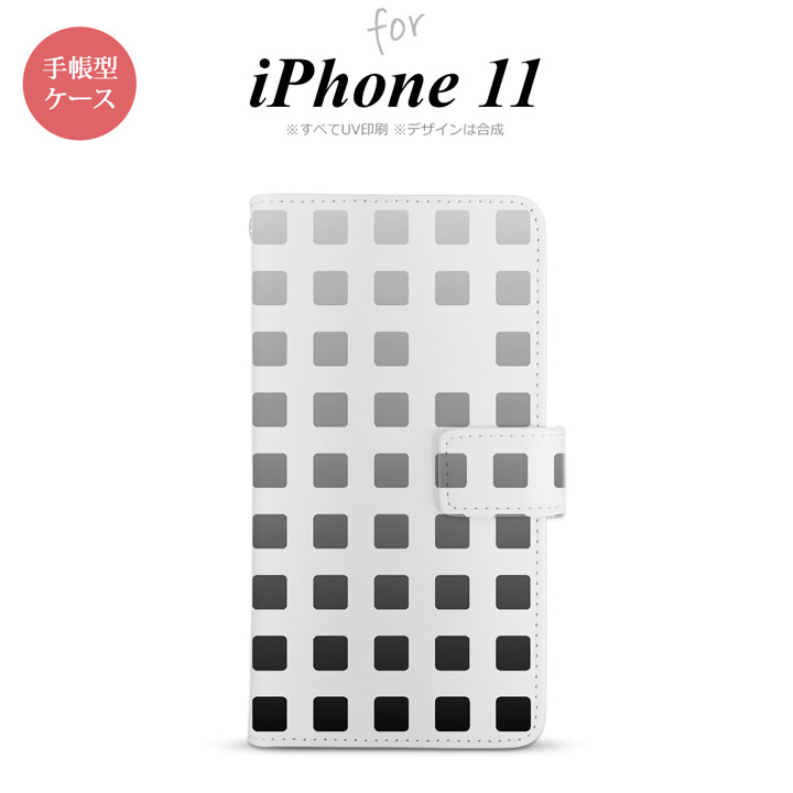 iPhone11 iPhone11 手帳型スマホケース カバー スクエア ドット 黒 nk-004s-i11-dr1365