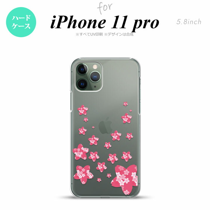 iPhone11Pro iPhone11 Pro スマホケース ハードケース 花柄 サクラ D クリア ピンク メンズ レディース nk-i11p-186
