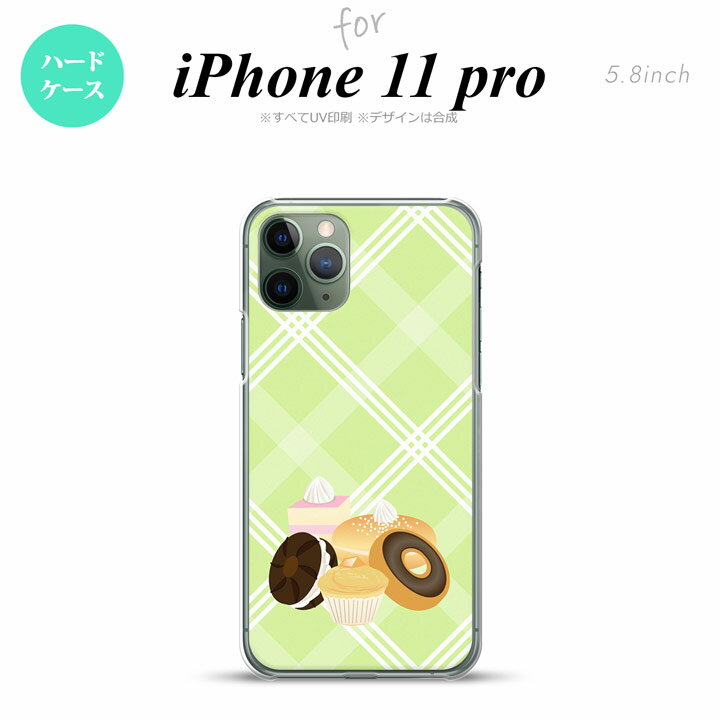 iPhone11Pro iPhone11 Pro スマホケース ハードケース スイーツ ドーナツ 緑 メンズ レディース nk-i11p-662