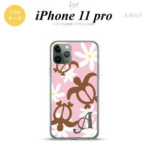 iPhone11Pro iPhone11 Pro スマホケース ソフトケース ホヌ ティアレ ピンク +アルファベット メンズ レディース nk-i11p-tp1080i