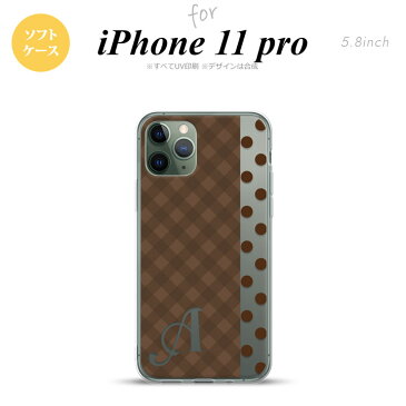 iPhone11Pro iPhone11 Pro スマホケース ソフトケース チェック ドット 茶 +アルファベット メンズ レディース nk-i11p-tp1525i