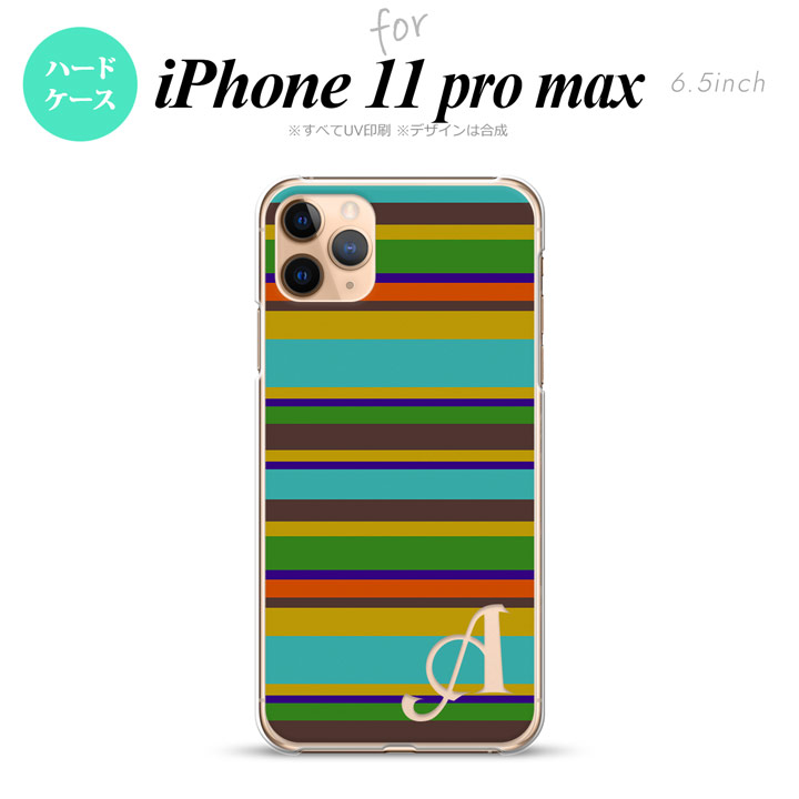 iPhone11ProMax iPhone11pro max スマホケース ハードケース ボーダー ターコイズ アルファベット メンズ レディース nk-i11pm-702i