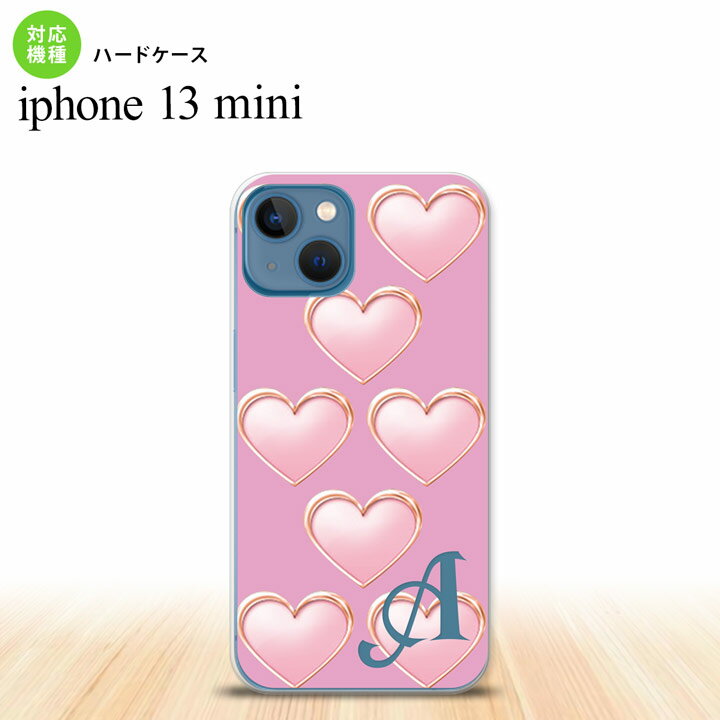 iPhone13mini iPhone13 mini ケース ハードケース ハート C ピンク +アルファベット nk-i13m-174i