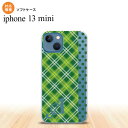 iPhone13mini iPhone13 mini ケース ソフトケース タータン ドット 緑 +アルファベット iPhone ミニ 5.4インチ おしゃれ かわいい メンズ レディース キッズ デザインたくさん nk-i13m-tp1533i(2)