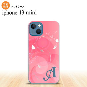 iPhone13mini iPhone13 mini ケース ソフトケース バタフライ 蝶 A ピンク +アルファベット iPhone ミニ 5.4インチ おしゃれ かわいい メンズ レディース キッズ デザインたくさん nk-i13m-tp202i