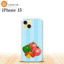 iPhone15 iPhone15 スマホケース 背面ケースソフトケース ベジタブル トマト 青 2023年 9月発売 nk-i15-tp666(2)