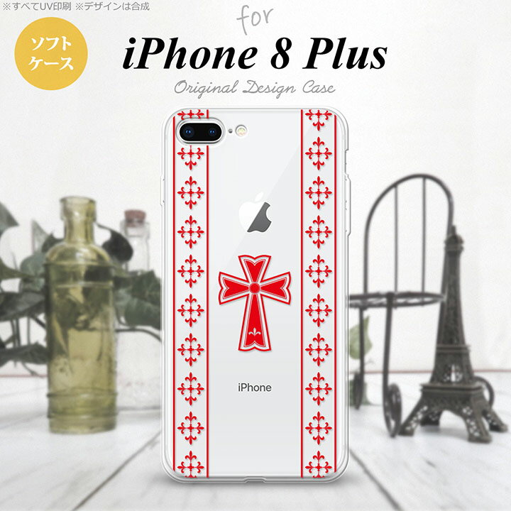 【iPhone8Plus】【スマホケース/スマホカバー】【アイフォン8プラス】iPhone8Plus スマホケース カバー アイフォン8プラス ゴシック クリア×赤 nk-ip8p-tp1007【メール便送料無料】