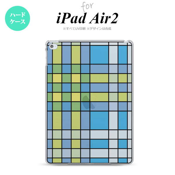 【メール便 送料無料】 iPad Air2 ケース タブレットケース アイパッド エアー2 iPad Air 2 スマホケース カバー アイパッド エアー 2 チェック ブルー ステンドグラス風 おしゃれ nk-ipadair2-sg11