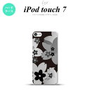 iPod touch 第7世代 ケース 第6世代 ハードケース 花柄 サクラ C 黒 +アルファベット nk-ipod7-061i