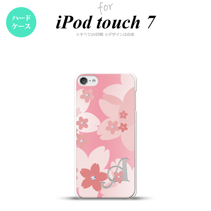 iPod touch 第7世代 ケース 第6世代 ハードケース 花柄 サクラ C ピンク +アルファベット nk-ipod7-062i