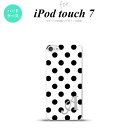 iPod touch 第7世代 ケース 第6世代 ハードケース ドット 水玉 B 白 黒 +アルファベット nk-ipod7-101i
