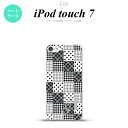 iPod touch 第7世代 ケース 第6世代 ハードケース パッチワーク 黒 +アルファベット nk-ipod7-1063i