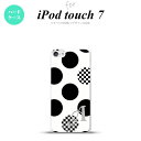 iPod touch 第7世代 ケース 第6世代 ハードケース 水玉 A 白 黒 +アルファベット nk-ipod7-1112i