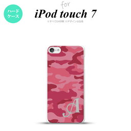 iPod touch 第7世代 ケース 第6世代 ハードケース ウッドランド 迷彩 A ピンク +アルファベット nk-ipod7-1147i