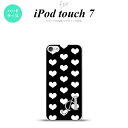 iPod touch 第7世代 ケース 第6世代 ハードケース ハート A 黒 白 +アルファベット nk-ipod7-119i