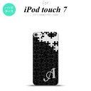 iPod touch 第7世代 ケース 第6世代 ハードケース パズル 黒 +アルファベット nk-ipod7-1201i