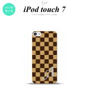 iPod touch 第7世代 ケース 第6世代 ハードケース スクエア 黒茶 茶 +アルファベット nk-ipod7-132i