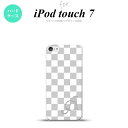 iPod touch 第7世代 ケース 第6世代 ハードケース スクエア 白 グレー +アルファベット nk-ipod7-134i